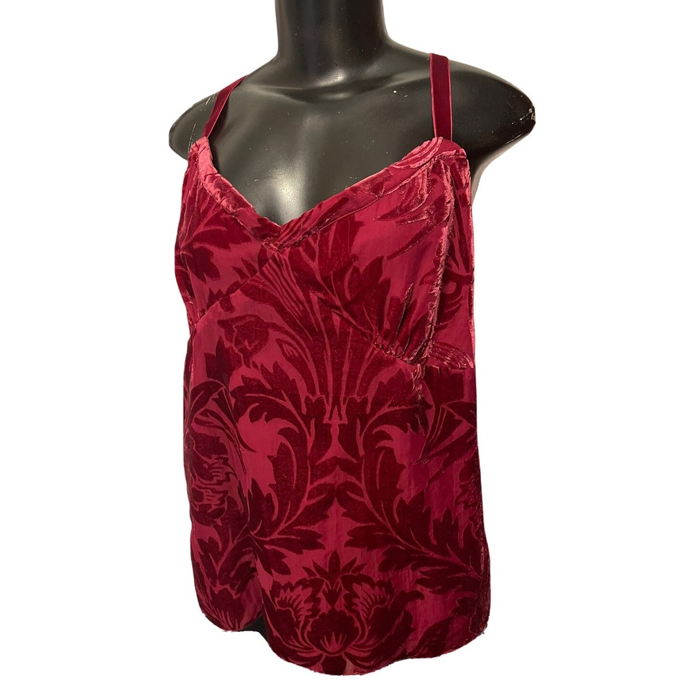 Size 20/22 Merona Floral Cami Lined Adjustable Straps Burgundy